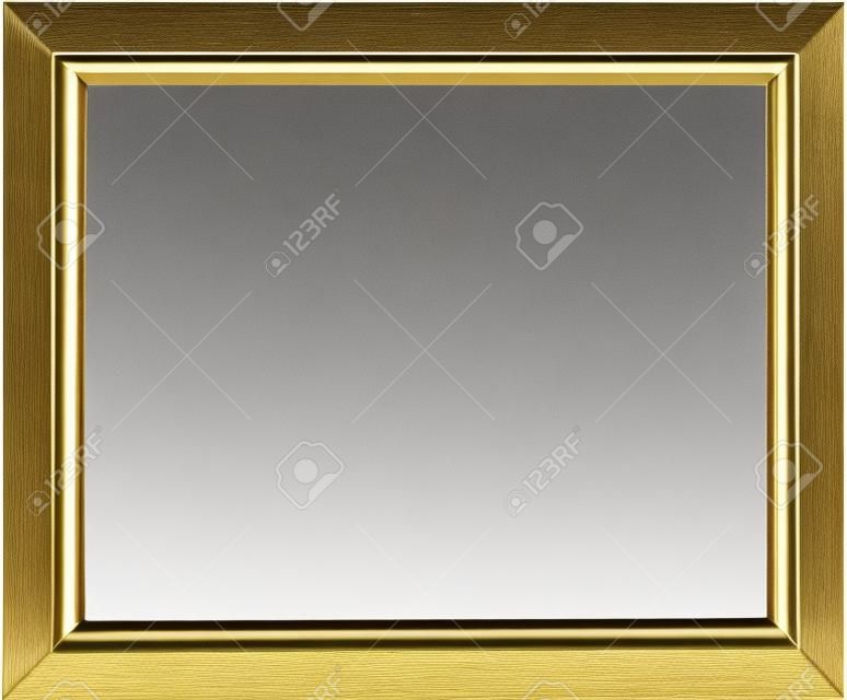 Modern thin gold picture frame, isolated