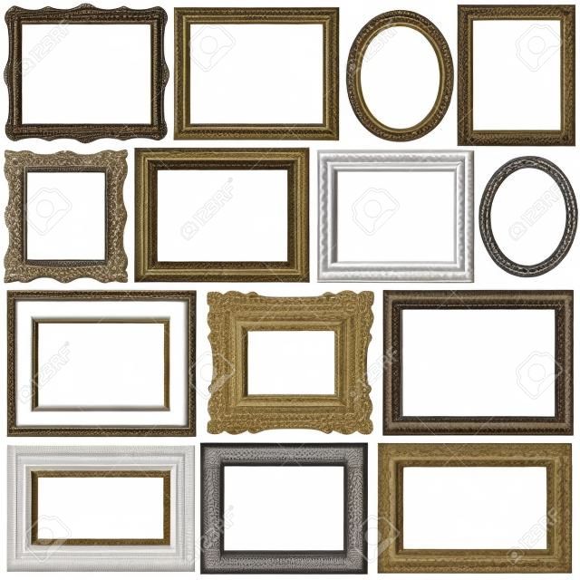 Vintage frames isolated on white