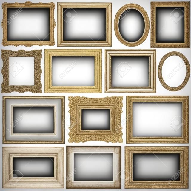 Vintage frames isolated on white