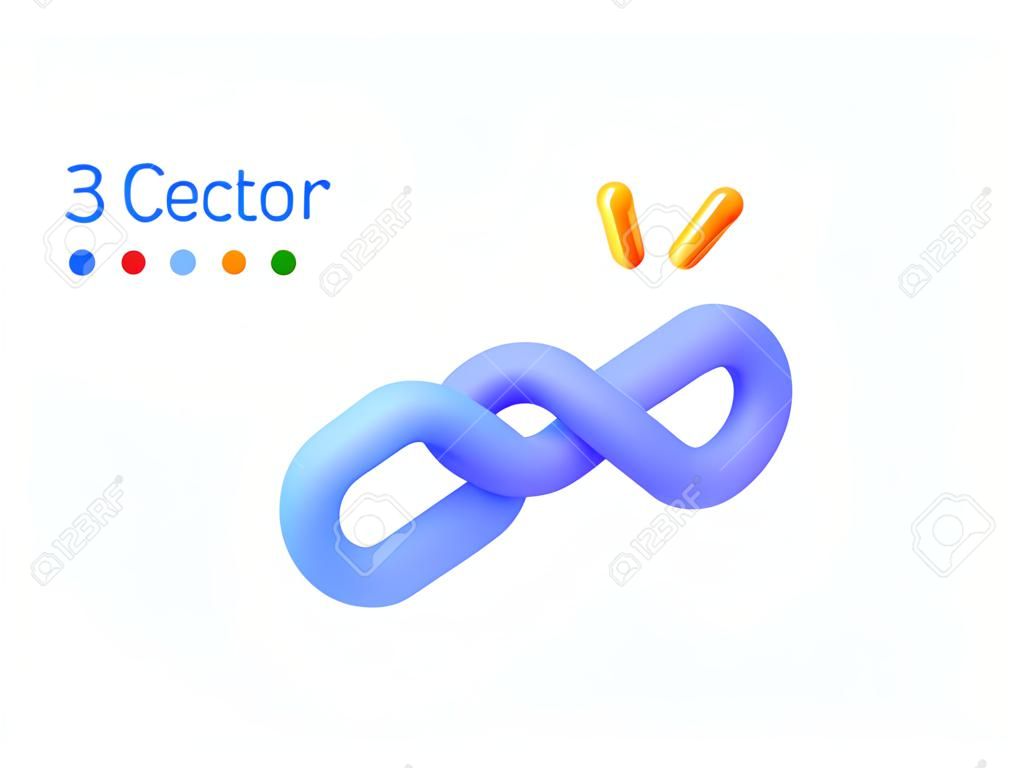 3d link or chain icon, minimal style, isolated on white background. Design concept for SEO, Search Engine Optimization, backlink, connect, website, traffic. 3d vector illustration. Vector illustration