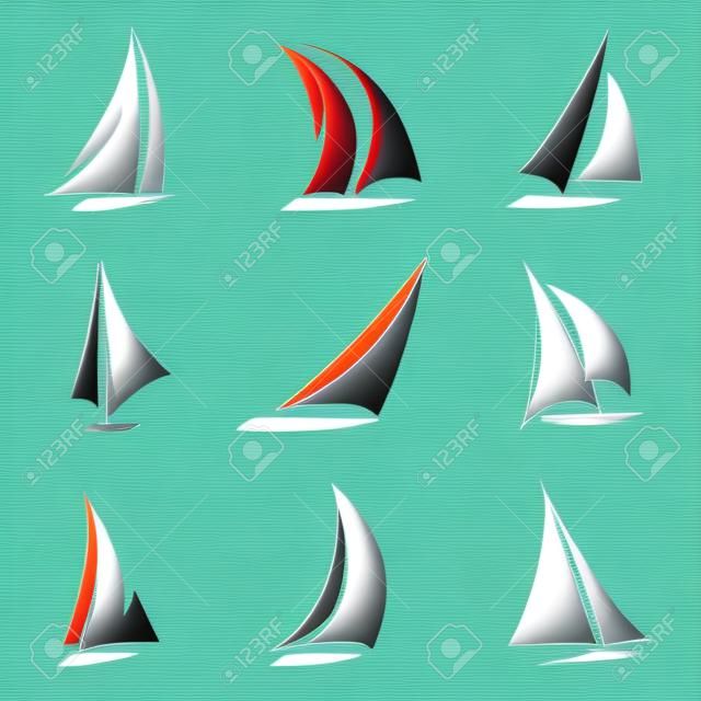 Segelboot Symbolsatz