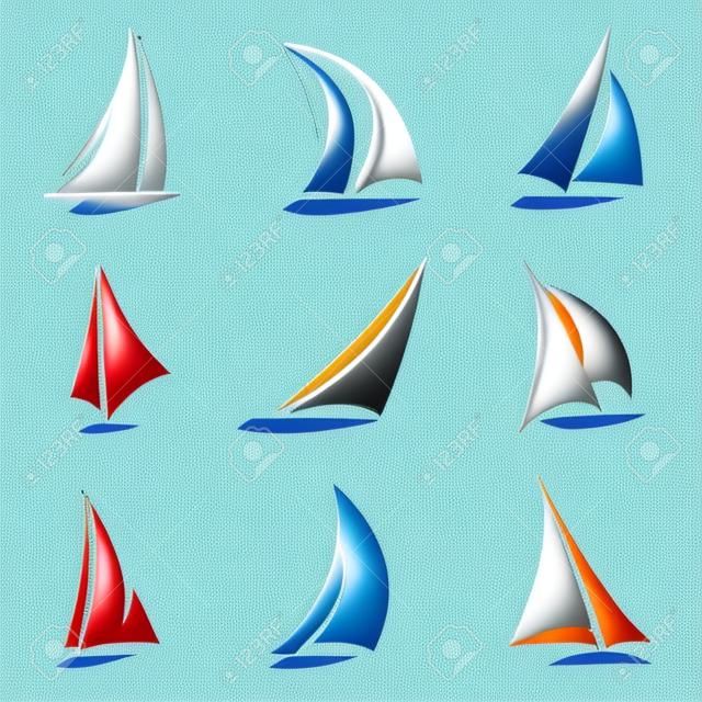 Segelboot Symbolsatz