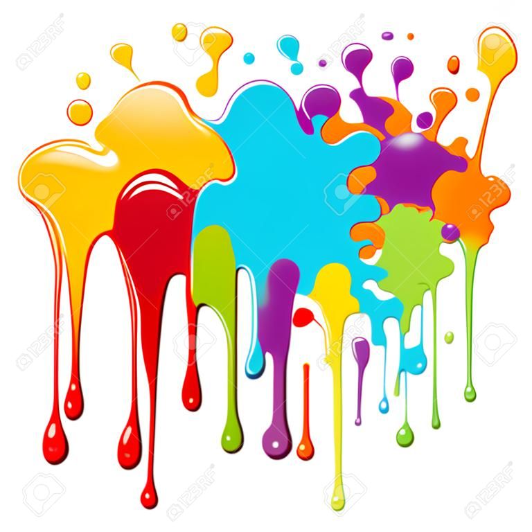Color paint splashes 