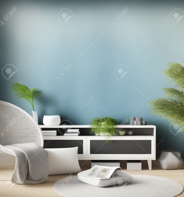 Mock up in home interior background, Scandinavian style, 3d render
