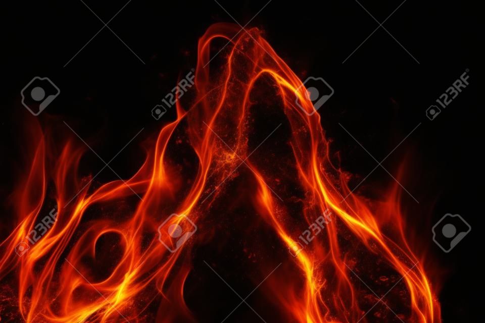 Symbol of water and fire energy, isolated on black background