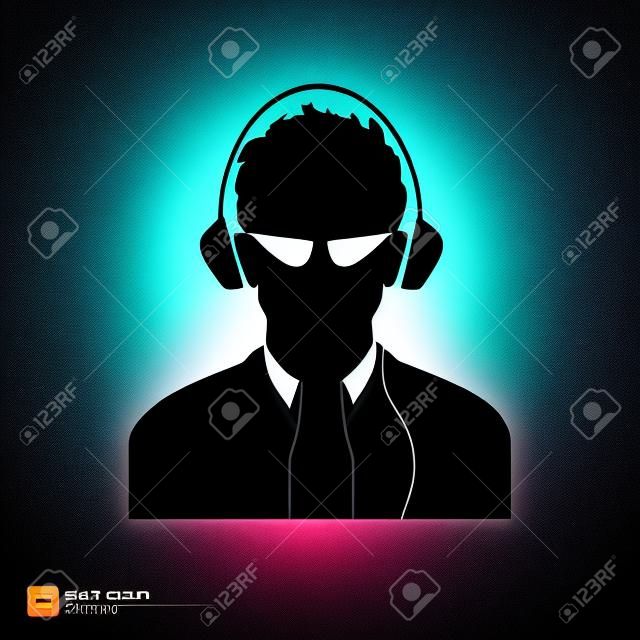 Silhouette  DJ man avatar profile pictures