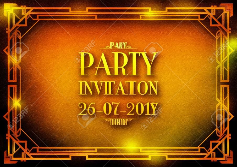 party invitation art deco background