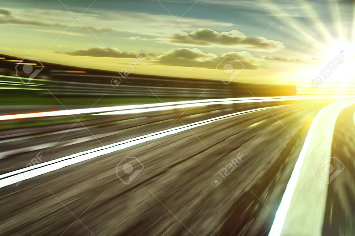 Motion blurred racetrack,vintage mood