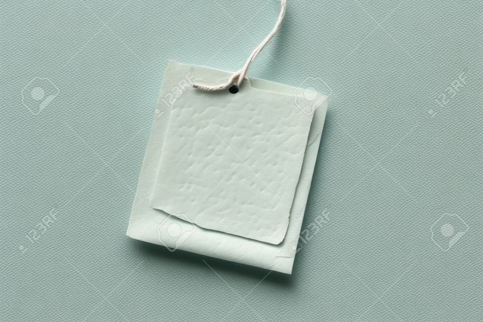 Close up of handmade paper tag for background