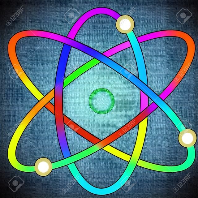 Atom Particle Vector Icon, colored symbol