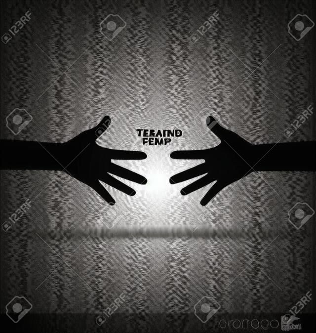 Handshake, Teamwork Hands. Vector illustration.