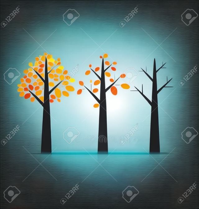 Soyut ağaç. Vector illustration.