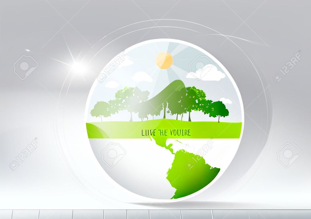 Verde Eco Tierra. Ilustración del vector.