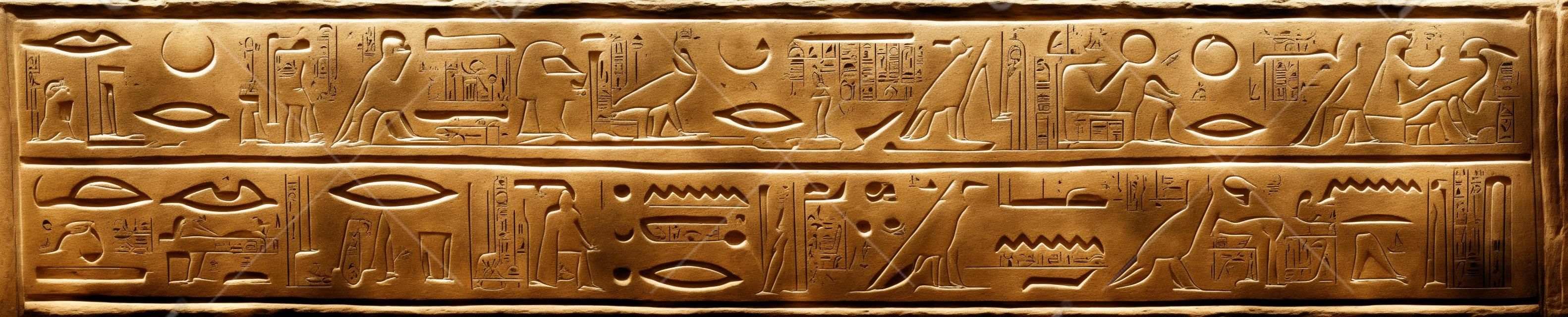 Antiguos jeroglíficos egipcios tallados en la piedra