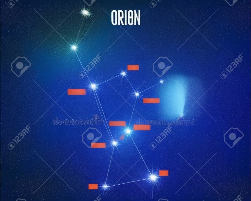 Costellazione di Orione, illustrazione vettoriale