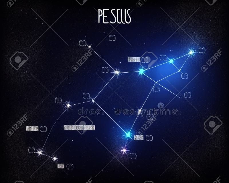 Perseus constellation, vector illustration