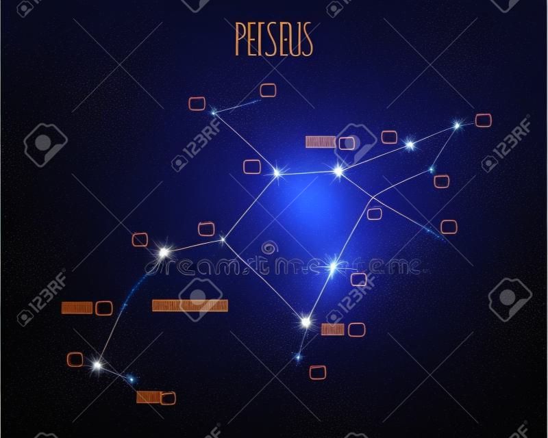 Perseus constellation, vector illustration