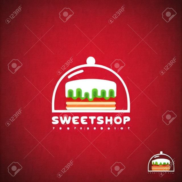 Sweet shop logo template design. Vector illustration.