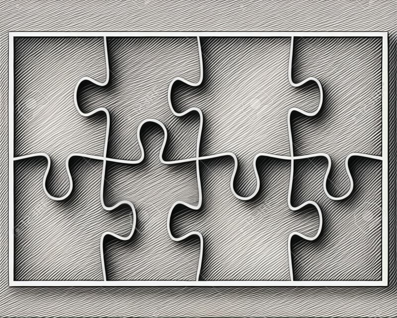 Puste puzzle 8 sztuk. prosty styl grafiki liniowej do drukowania i internetu. zapas ilustracji wektorowych