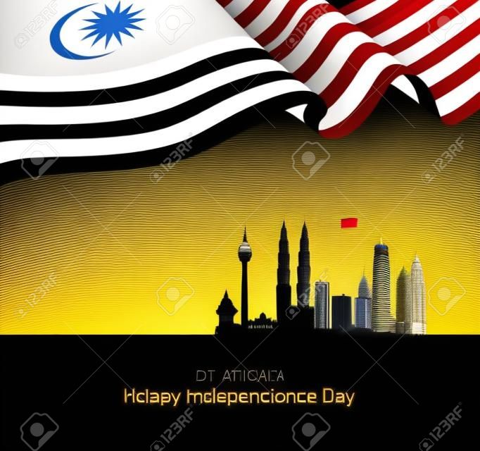 말레이시아 브로셔 커버 벡터, 독립 기념일. 말레이시아 국경일. 디자인 요소 그래픽