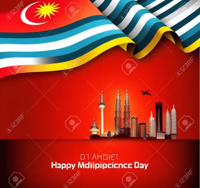 Вектор обложки брошюры Малайзии, день независимости. Национальный праздник Малайзии. графика для элемента дизайна