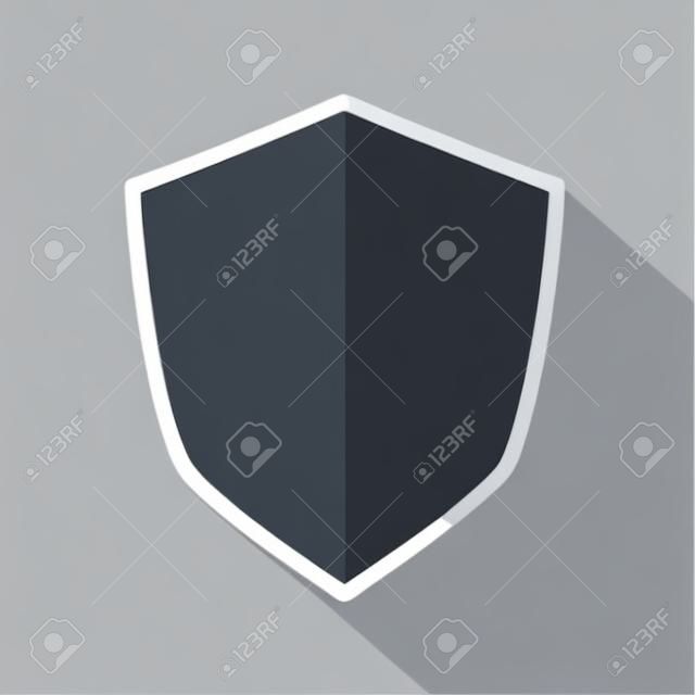 flat design blank shield icon vector illustration