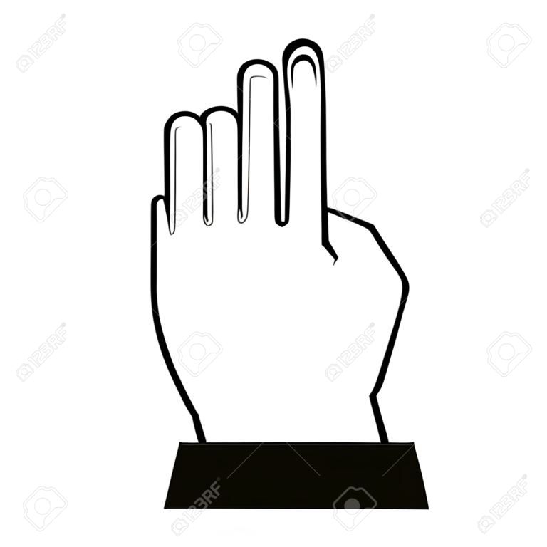 hand with index finger up icon image vector illustration design