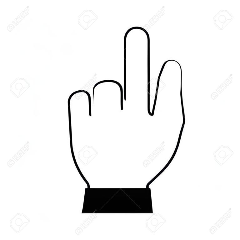 hand with index finger up icon image vector illustration design