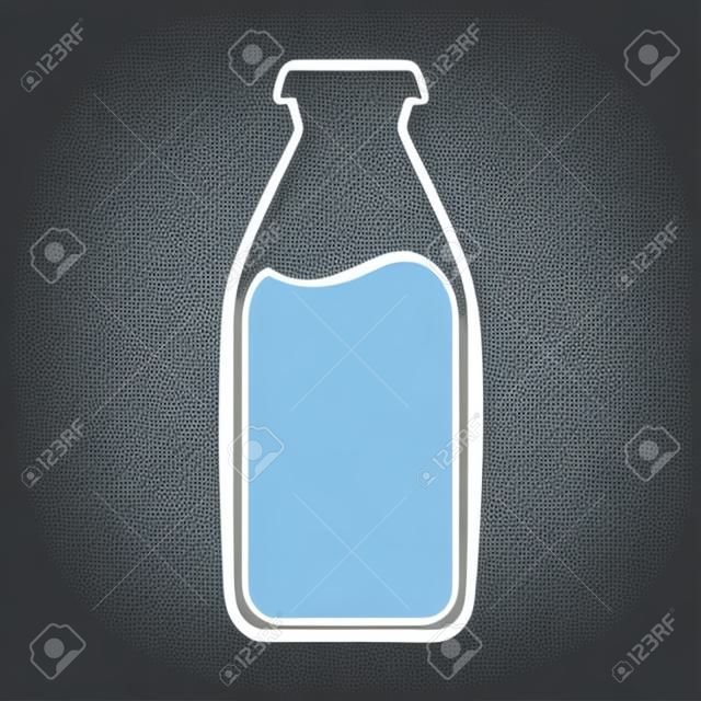 milk bottle icon image vector illustration design  black and white
