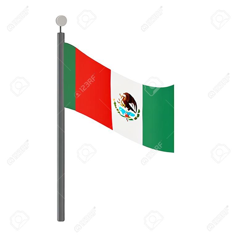 Bandera nacional de México con diseño gráfico del ejemplo del poste.