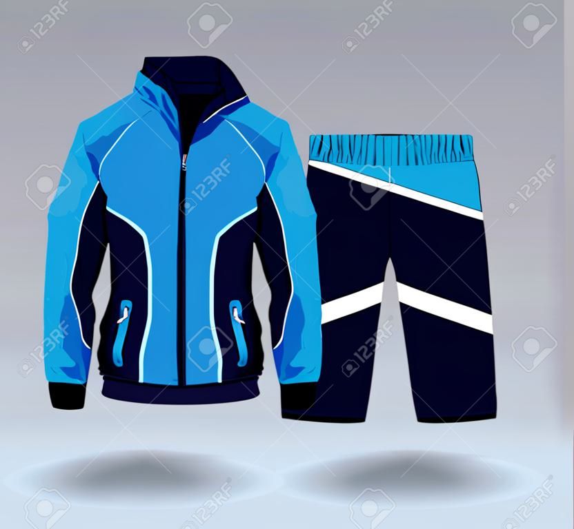 Fitness sport wear jacket and short pants for male vector illustration graphic design
