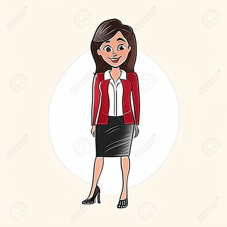 Business woman cartoon vector illustration graphic design