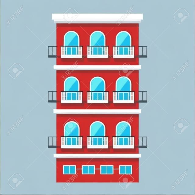 Residential building isolated vector illustration graphic design