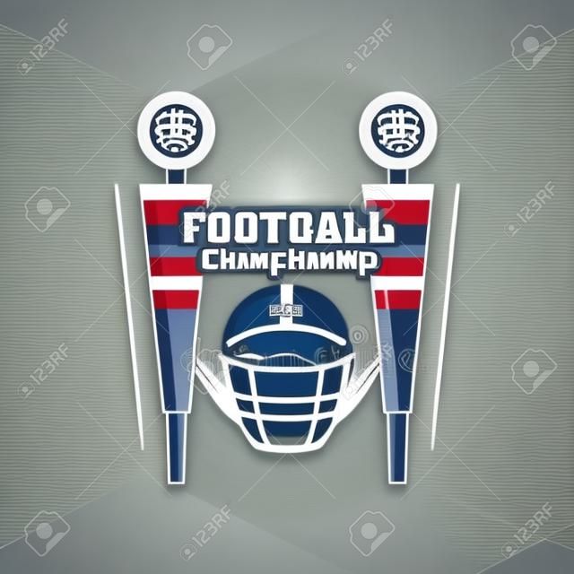 American-Football-Meisterschaft mit Sportausrüstungsvektor-Illustrationsgrafikdesign