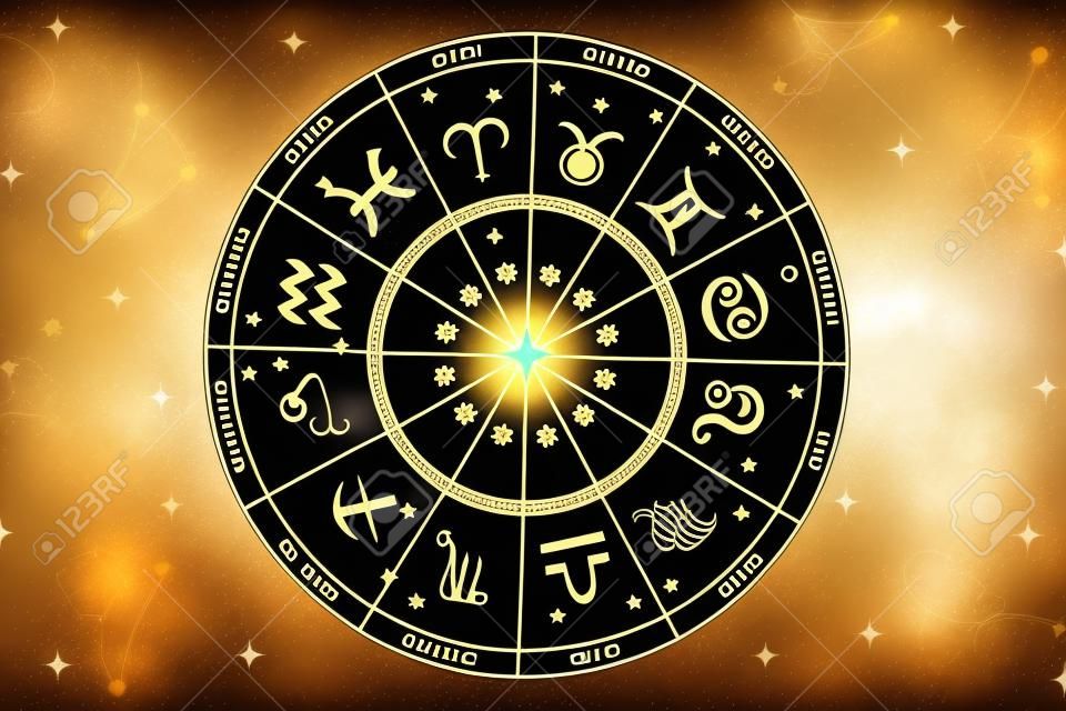 Zodiac and Horoscope symbols. astrology and mystic signs, vector art and illustration.