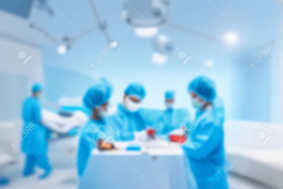 Zoom blur of live surgery in operation theater in hospital