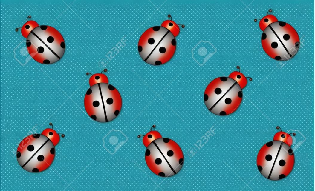 Lady Bug, Vector Illustration, Background