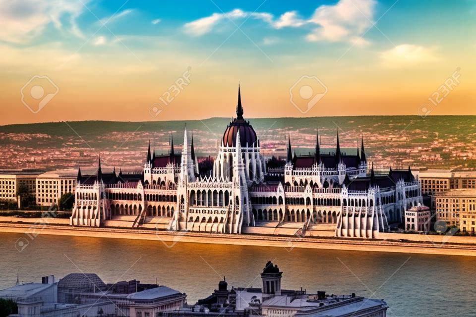 Budapest parliament from above view