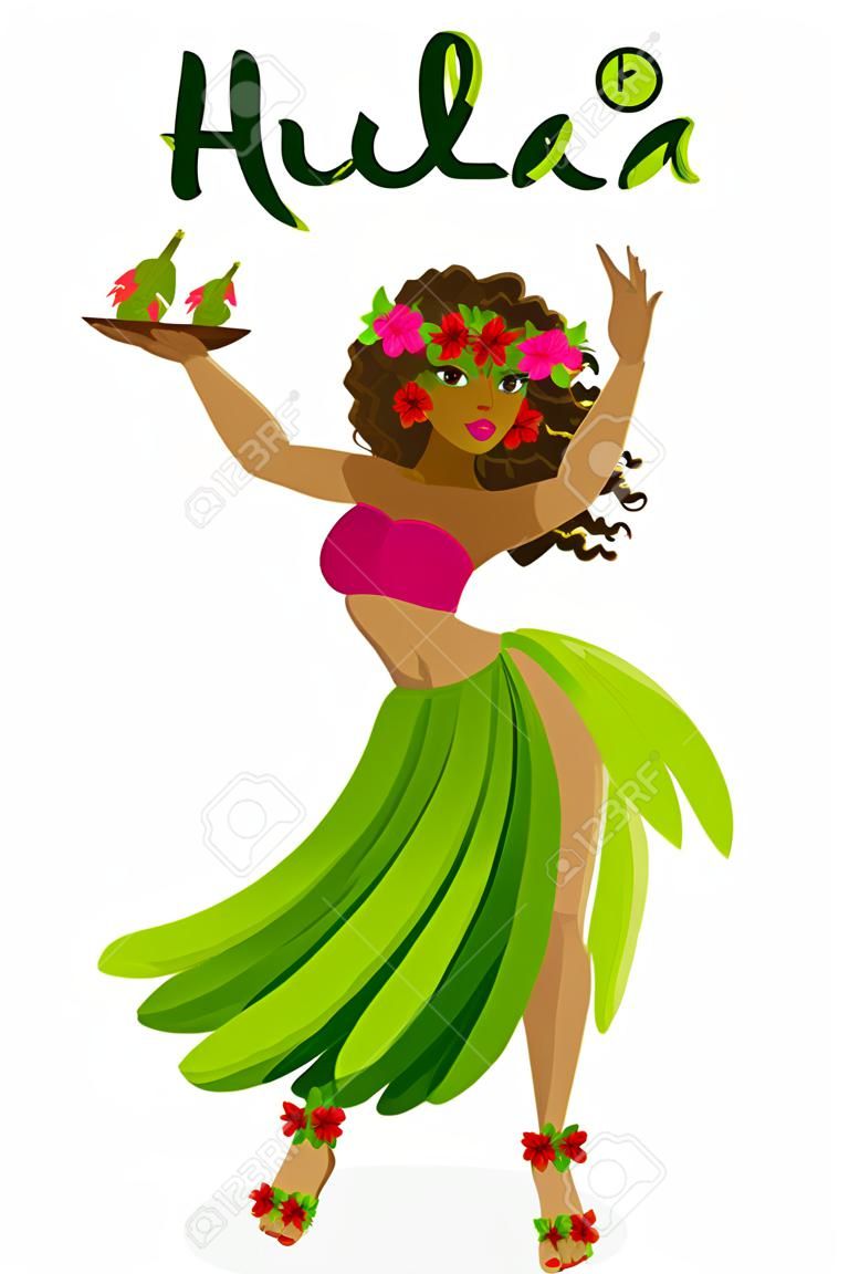 Bella polinesiano ragazza - hula ballerino