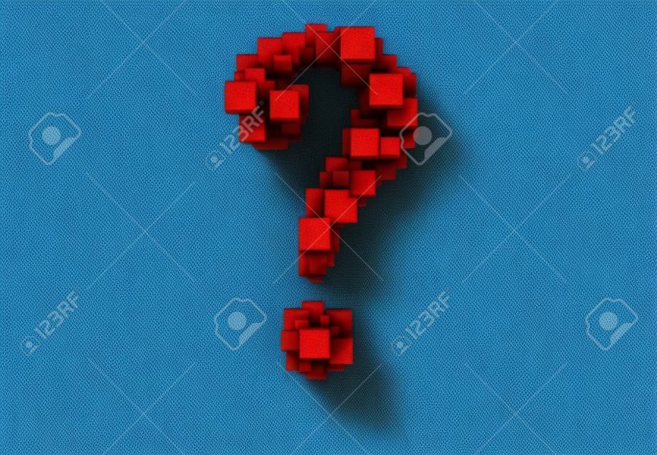 Abstract question mark made of cubes 
