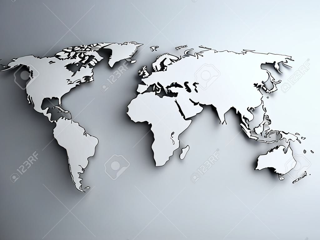 世界地图3D光影