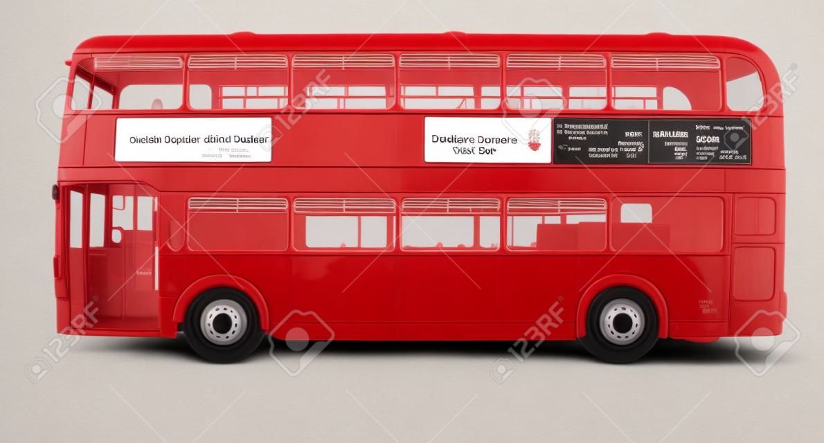 Rode dubbeldeks Londen bus geïsoleerd op wit