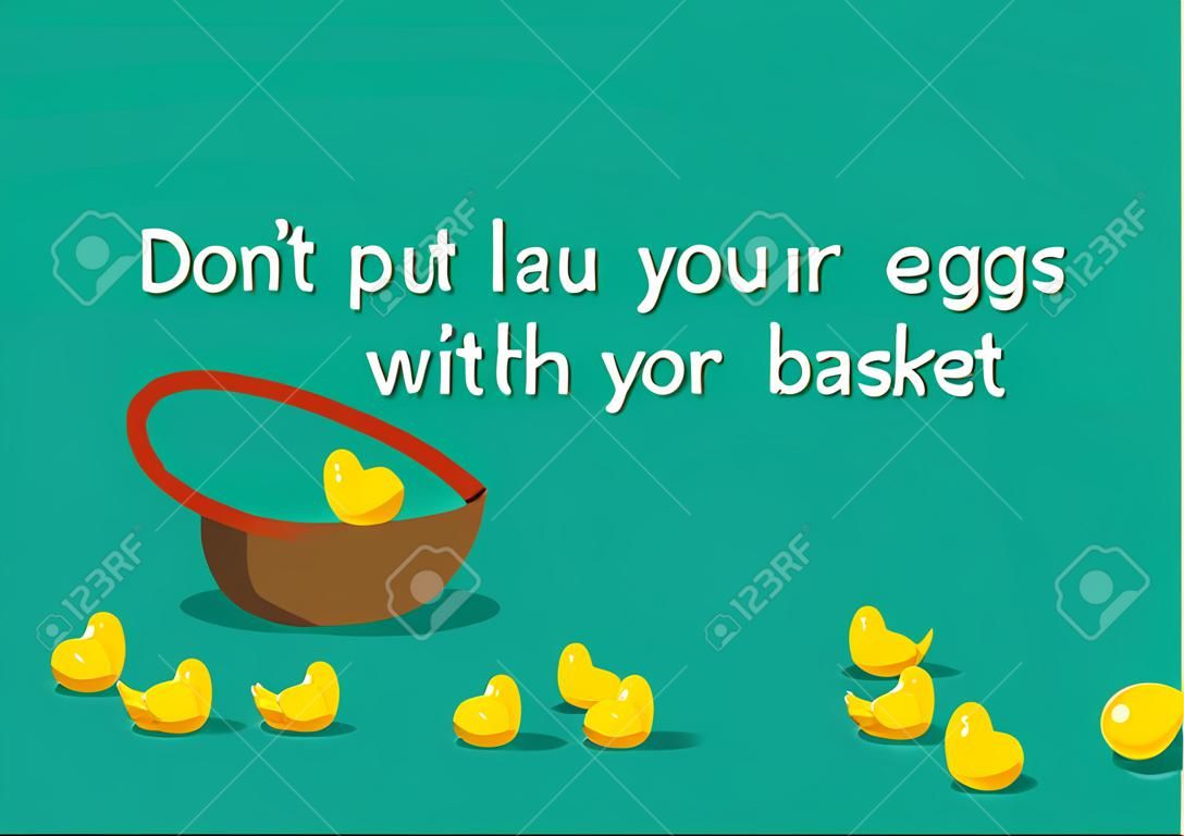Ne mettez pas tous vos œufs dans le même panier avec des illustrations vectorielles