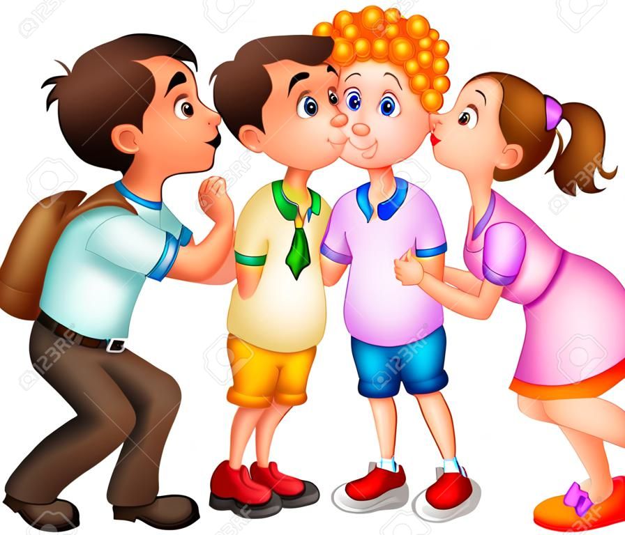 Cute Mom And Dad Kissing Theirs Son Cartoon For Your Design