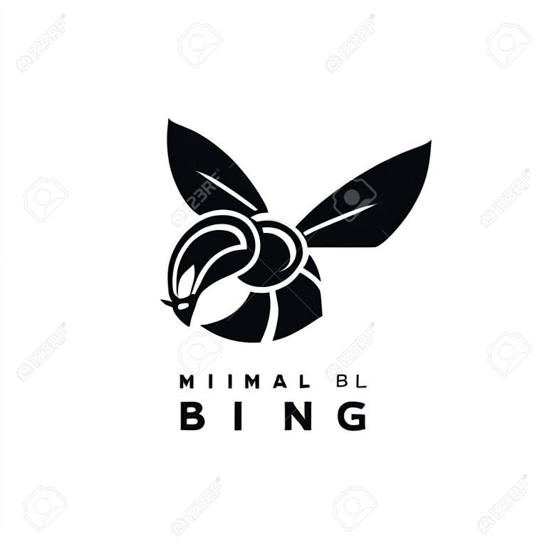 minimal big hornet bee vintage vector premium black logo isolated background