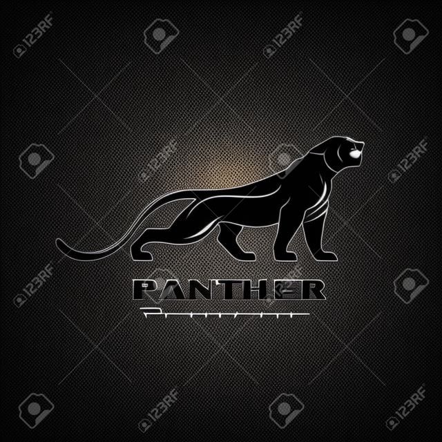 premium zwarte panter vector logo pictogram illustratie template ontwerp geïsoleerde achtergrond