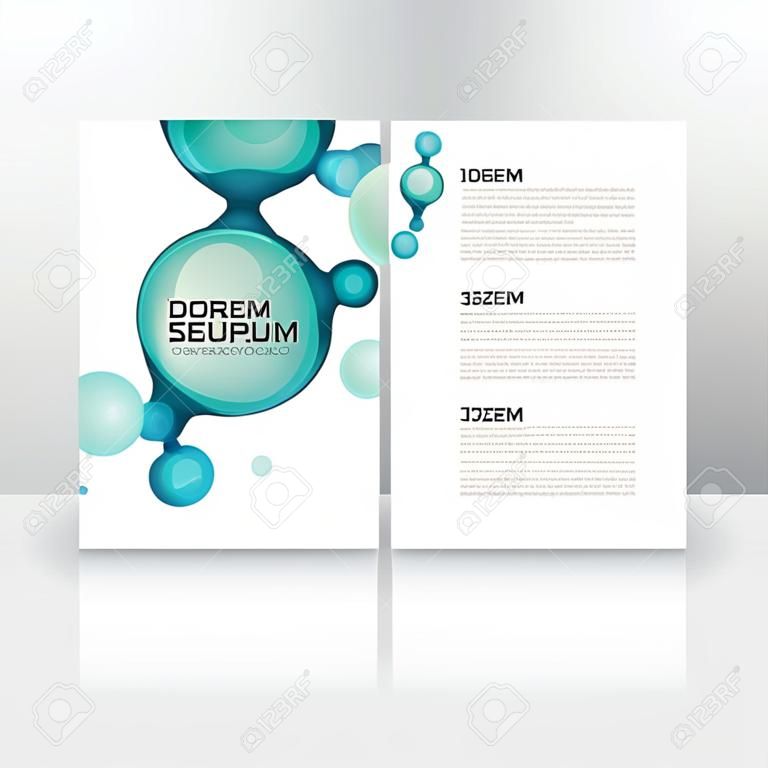 Abstrakte Moleküle Design. Vector Medical wissenschaftlichen Atome und Zellbiologie Broschüre Flyer Design-Vorlage