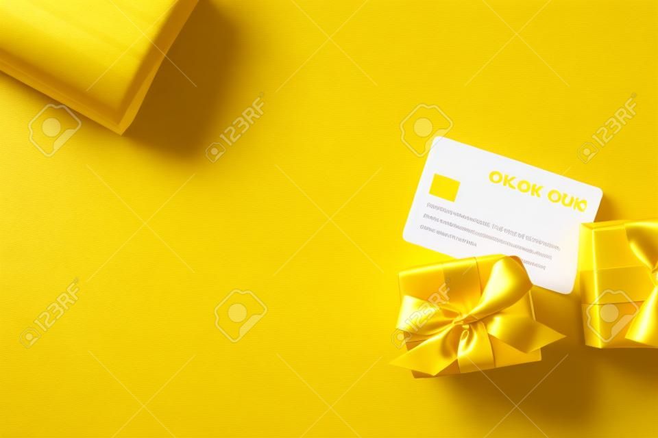 Mock-up online sales day with yellow paper background