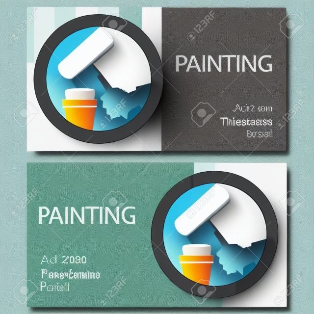 design de cartões de visita para negócios de pintura, vetor