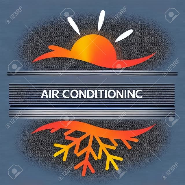 Air conditioning design for business, vector
